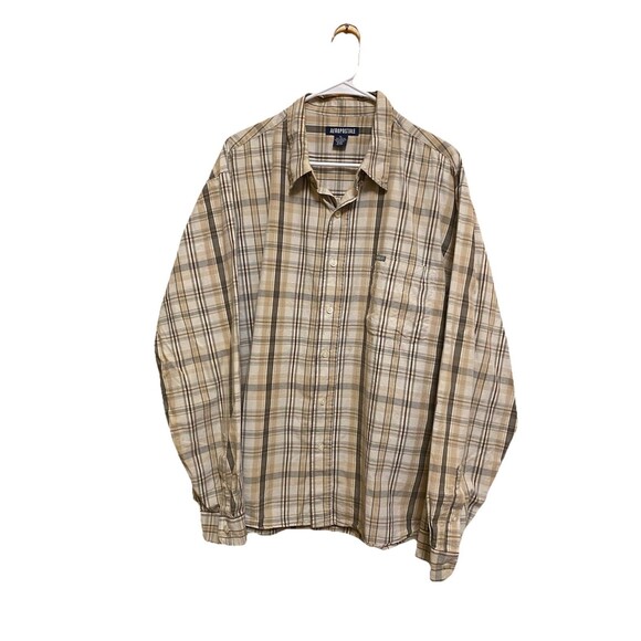 Aeropostale Men's Plaid Long Sleeve Button Down Shirt  100% Cotton  XL - Picture 1 of 9
